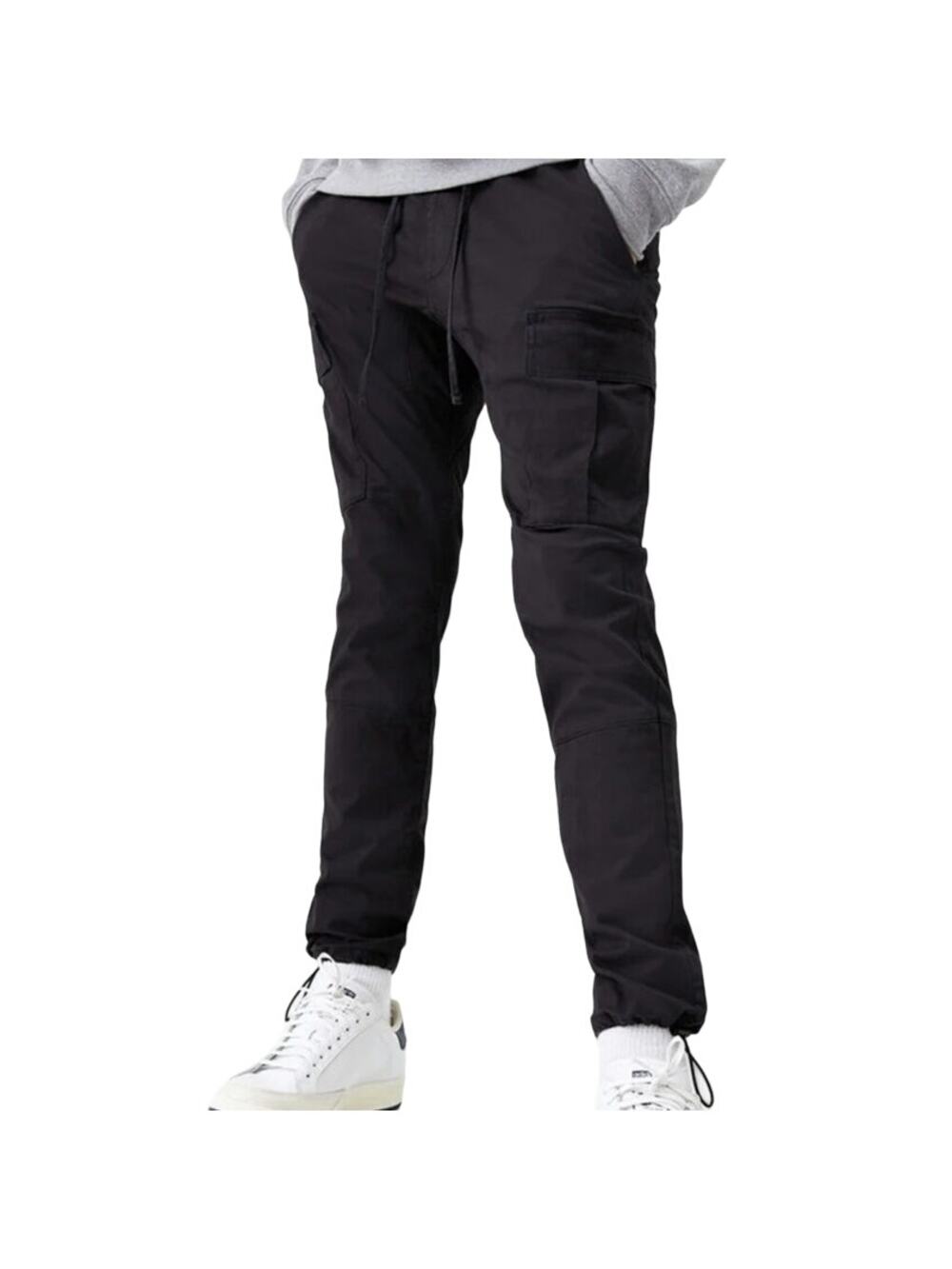 Pacsun Utility Slim Cargo Pants Adjustable Cuff Streetwear Black Wash S 32x30
